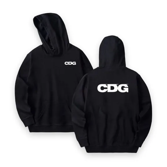 CDG Black Hoodie with Front & Back Logo 1