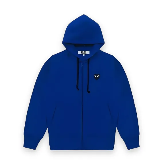 CDG Blue Zip Hoodie with Large Heart 1