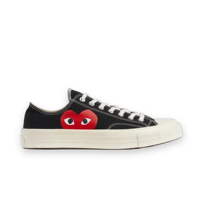 CDG Converse Big Heart Low Top (Black) 1