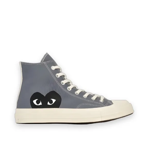 CDG Converse Black Heart High Top - Grey 1