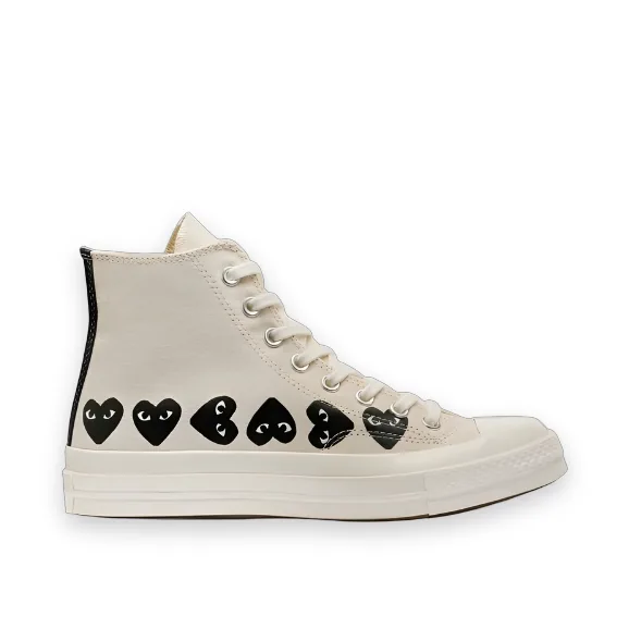 CDG Converse Multi Hearts High Top - White 1