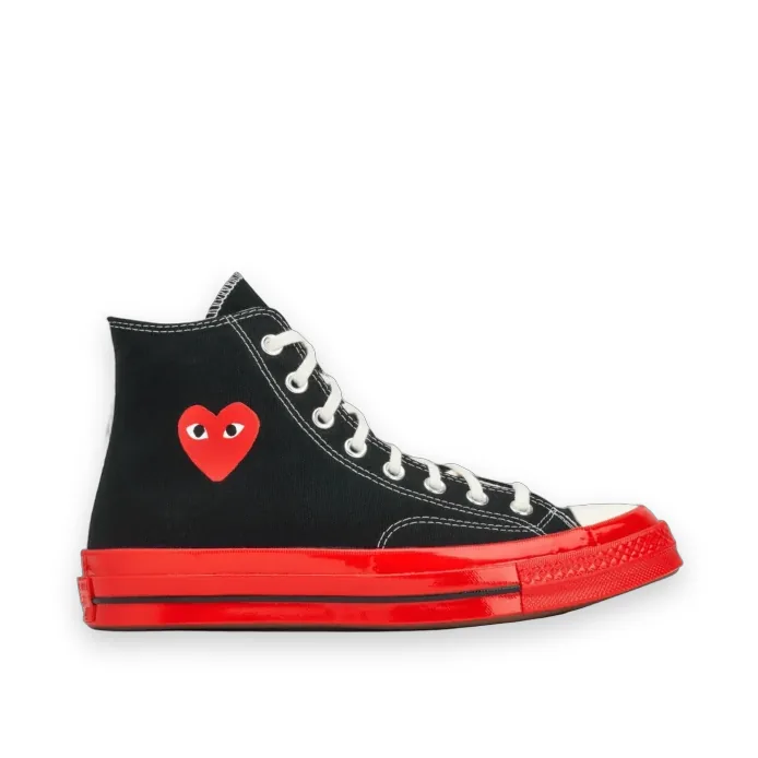 CDG Converse Red Sole High Top (Black) 1