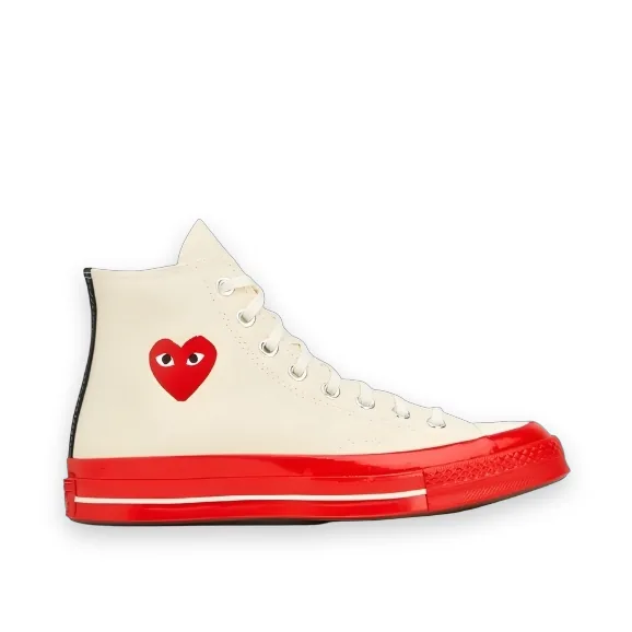 CDG Converse Red Sole High Top - White 1