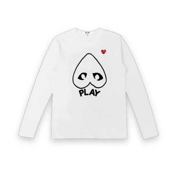 CDG Men Women Long sleeved White Sweatshirt 1