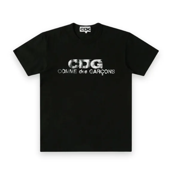 CDG Metallic Logo Print T-Shirt 1