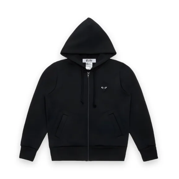 CDG Play Big Heart Zip Hoodie Black 1