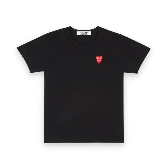 CDG Play Black Basic Red Family Heart T-Shirt 1