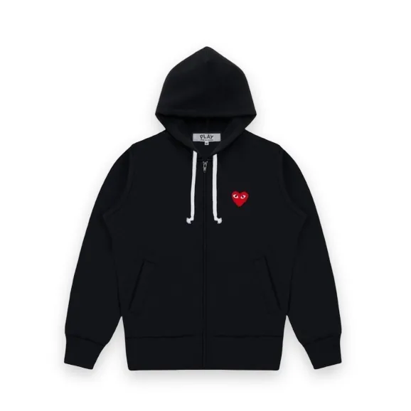 CDG Play Comme des Garcons Black Zipper Hoodie 1