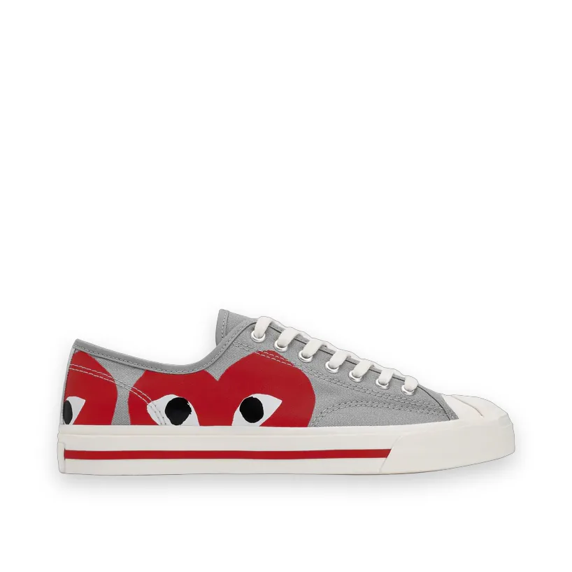 Cdg Play Converse Low Top Red Heart Jack Purcell Sneakers Red 1