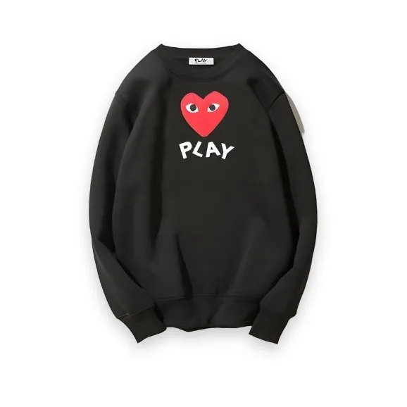 CDG Play Double Side Printed Sweatshirt Black 1