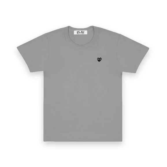 CDG Play Grey Basic T-Shirt Small Black Heart Emblem 1
