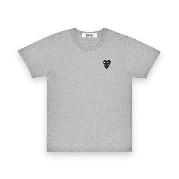 CDG Play Grey T-Shirt Black Heart Logo 1