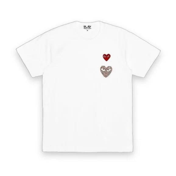 CDG Play Limited Edition Rhinestone Emblem T-Shirt 1