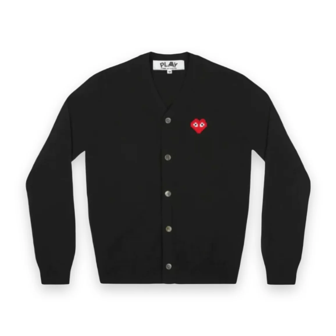 CDG PLAY Men's Invader Heart Cardigan Black 1