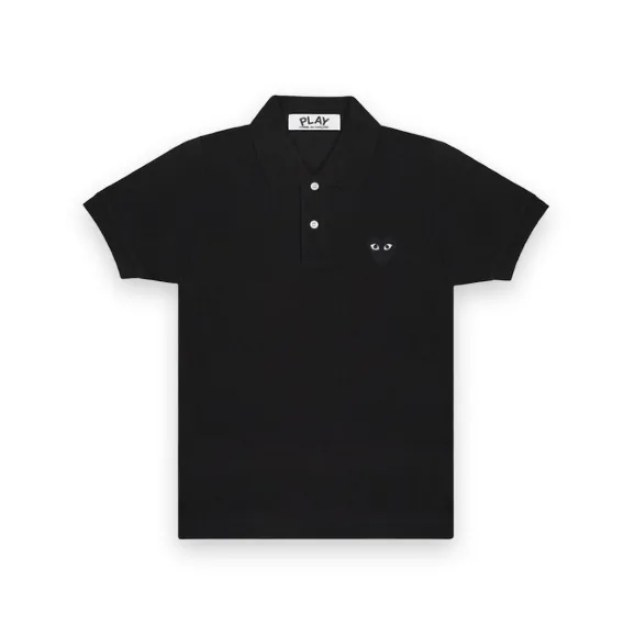 CDG Play Polo Black Emblem - Black 1