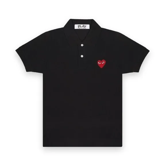 CDG Play Polo Red Emblem - Black 1