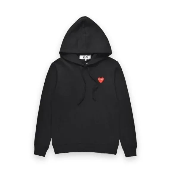 CDG Play Pullover Hoodie Black 1