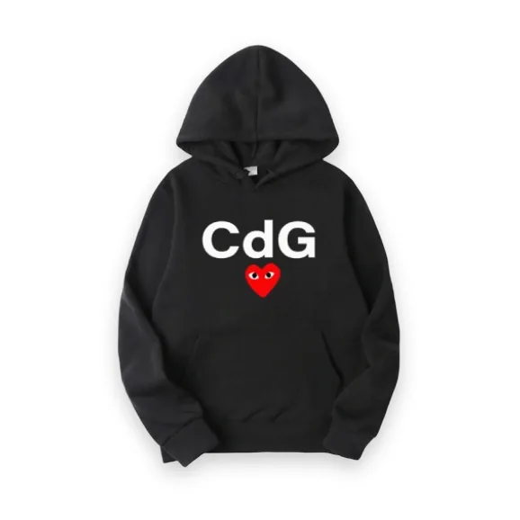 CDG Play Red Heart Front Print Hoodie 1