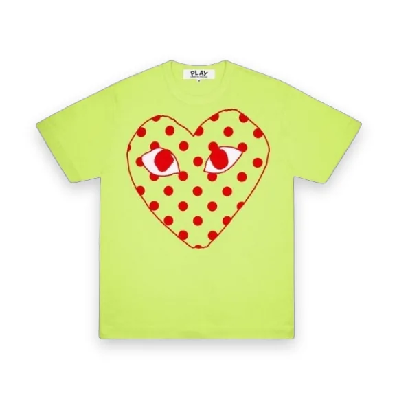 CDG Play Red Spotted Heart Screenprint Spring T-Shirt 1