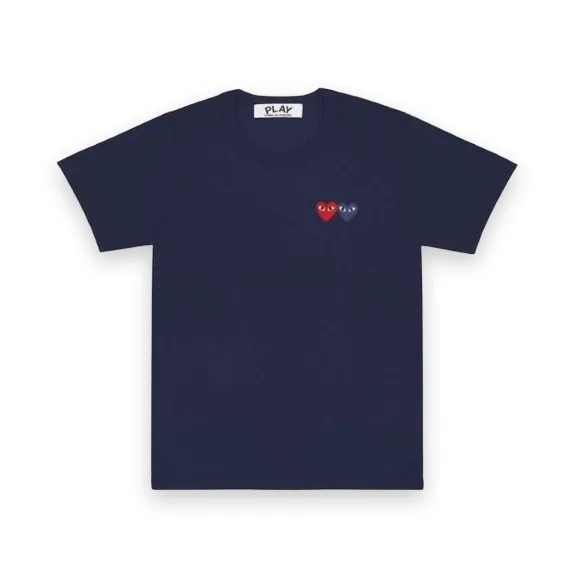 CDG Play T-Shirt Double Heart Emblem 1