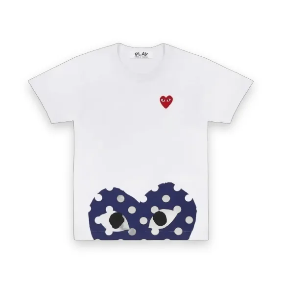 CDG Play White Polka Dot Heart Tee 1