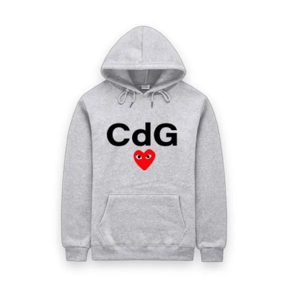 CDG Red Heart Front Print Hoodie 1