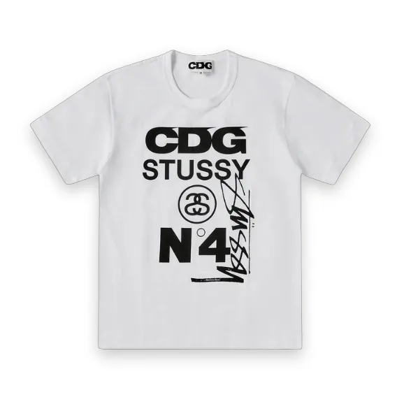 CDG x Stussy T-Shirt White 1