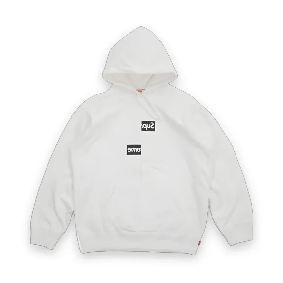 CDG x Supreme Split Box logo Hoodie - White 1