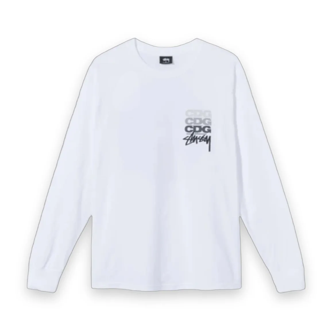 Comme des Garcons CDG x Stussy Long Sleeve White T-Shirt 1
