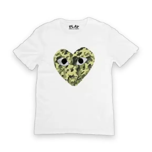 Comme des Garcons Heart Camo Tee White 1