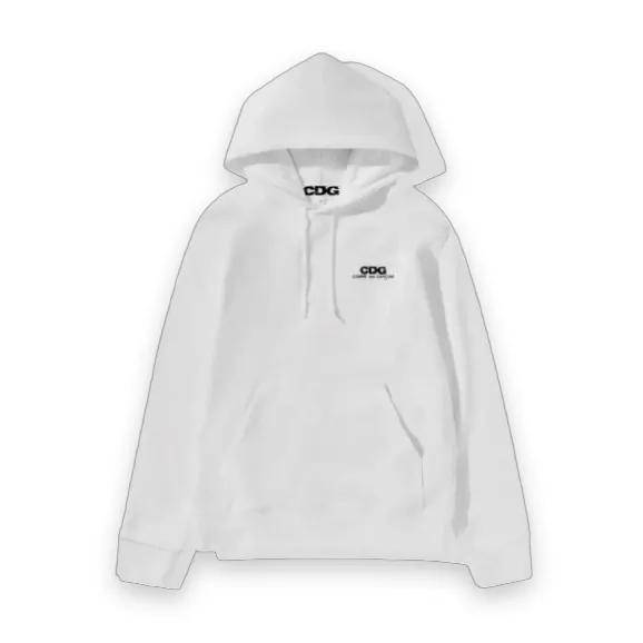 Comme Des Garcons Logo White Hoodie 1