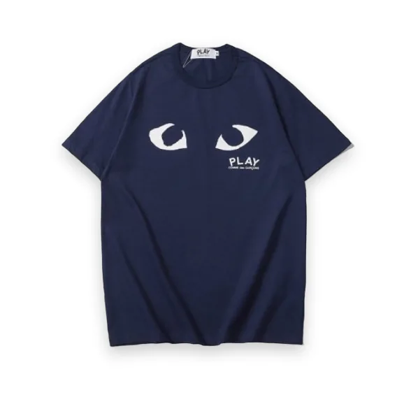 Comme Des Garcons Navy Blue Eyes T-Shirt 1