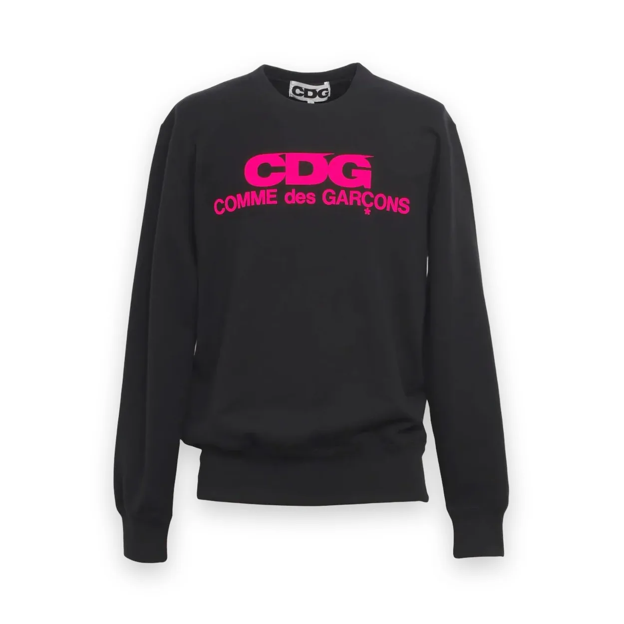 Comme Des Garcons Pink Logo Black Sweatshirt 1