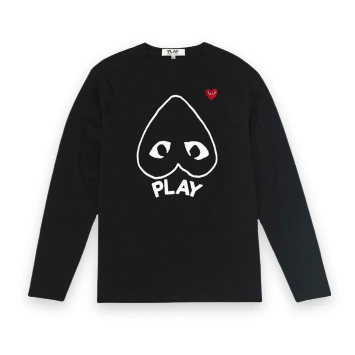 Comme des Garcons PLAY Big Heart Graphic Long Sleeve Black T-Shirt 1