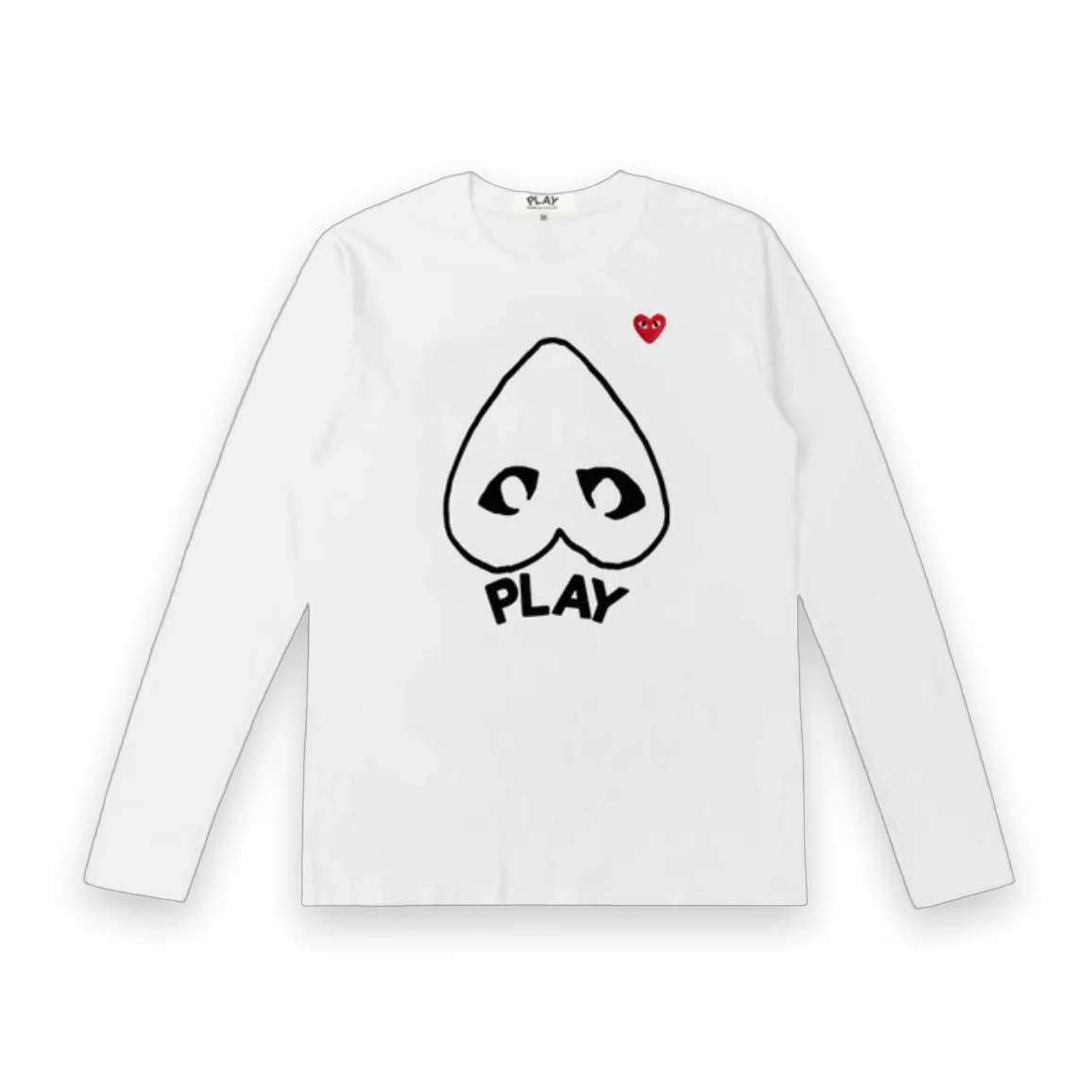 Comme des Garcons PLAY Big Heart Graphic Long Sleeve White T-Shirt 1