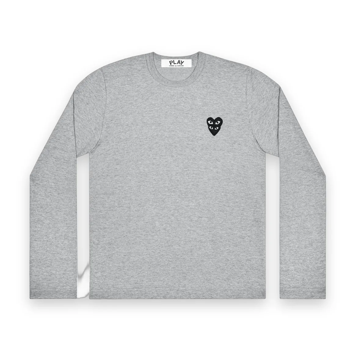 Comme des Garcons PLAY Black Heart Long Sleeve Grey T-Shirt 1