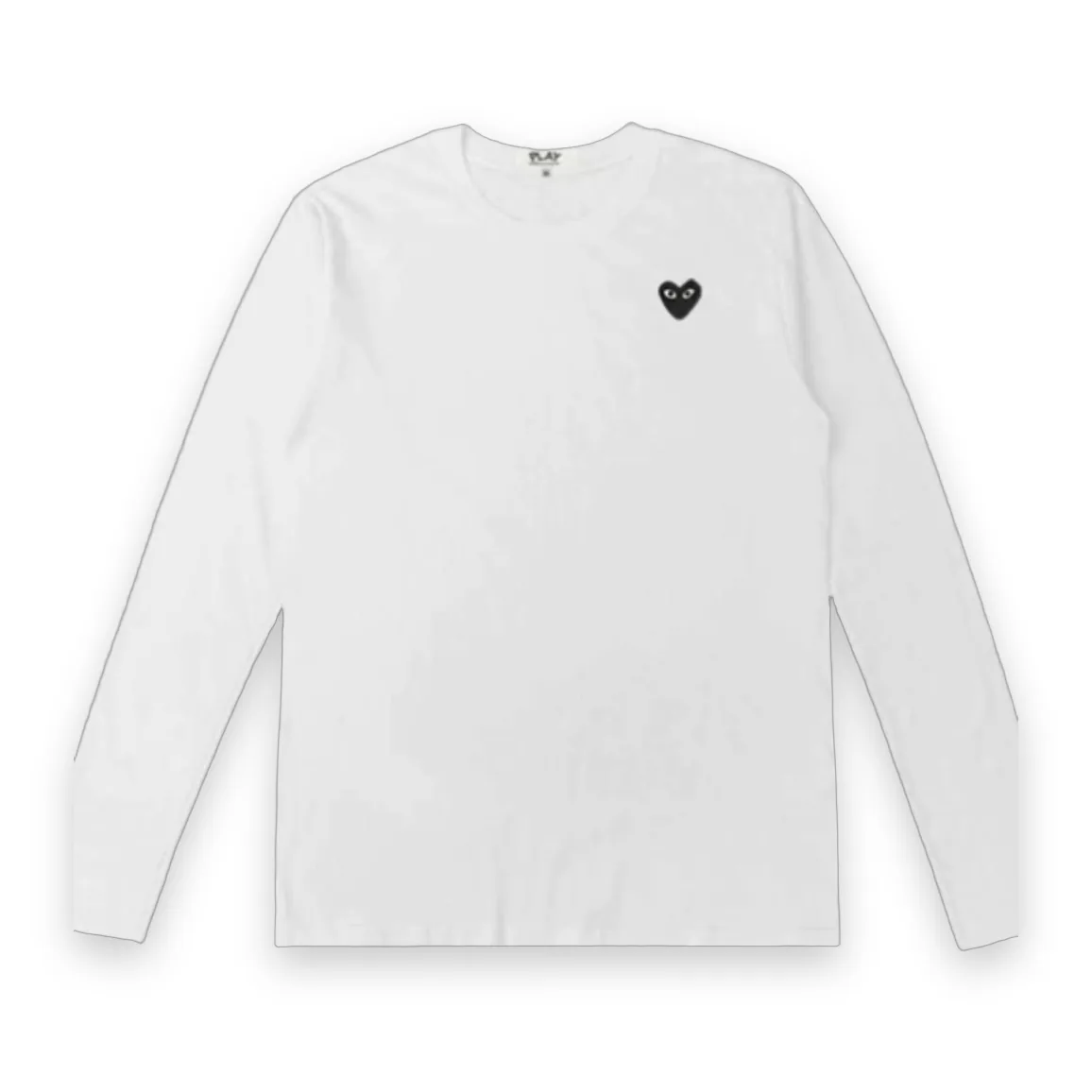 Comme des Garcons PLAY Black Heart Long Sleeve White T-Shirt 1