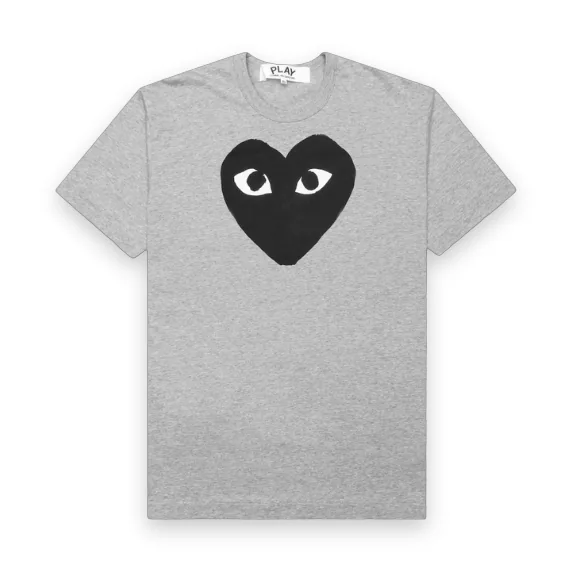 Comme Des Garcons Play Blk Heart Grey Tee 1