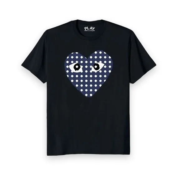 Comme Des Garcons Play Blue Heart T-Shirt Black 1