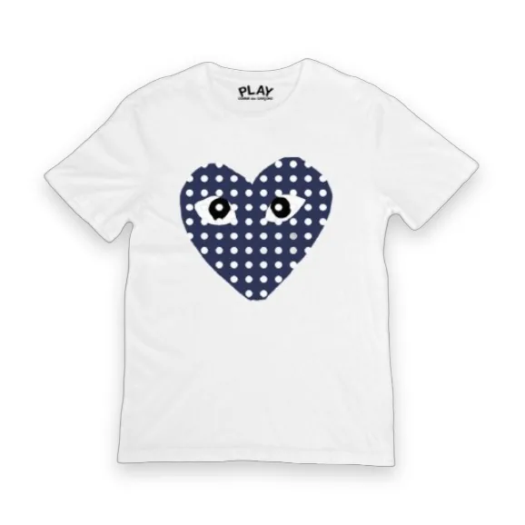 Comme Des Garcons Play Blue Heart T-Shirt White 1