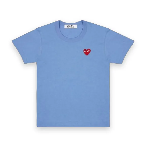 Comme Des Garcons Play Blue Tee Red Emblem 1