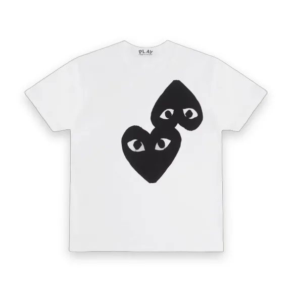 Comme des Garcons PLAY Double Heart White/Black T-shirt 1