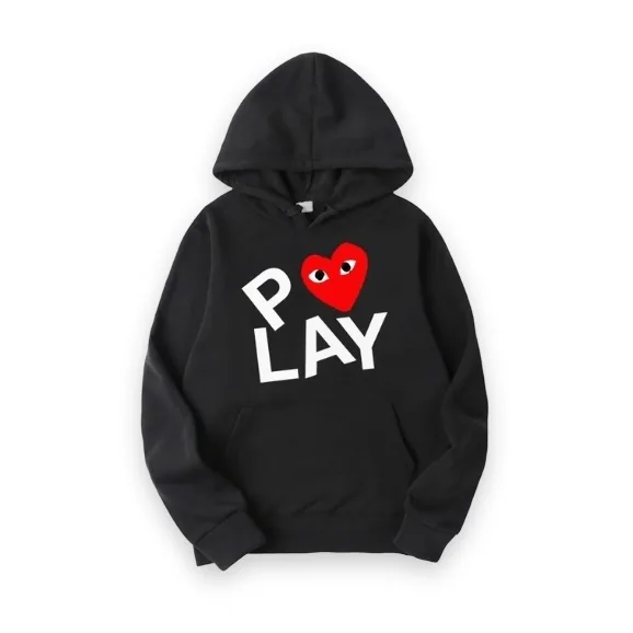 Comme Des Garcons Play Heart Hoodie - Black 1