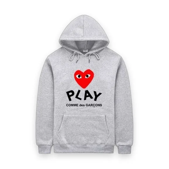 Comme Des Garcons Play Mini Heart Hoodie - Grey 1