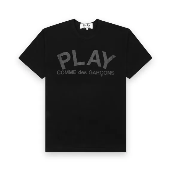 Comme des Garcons PLAY Play Black Text T-shirt Black 1