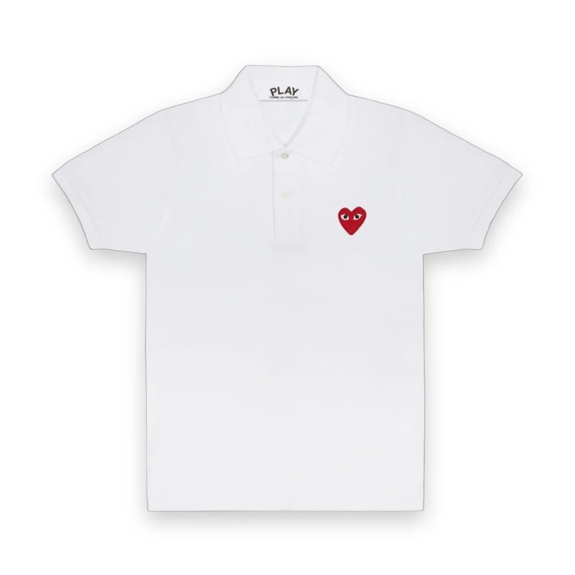 Comme des Garcons PLAY Red Heart Polo Shirt White 1