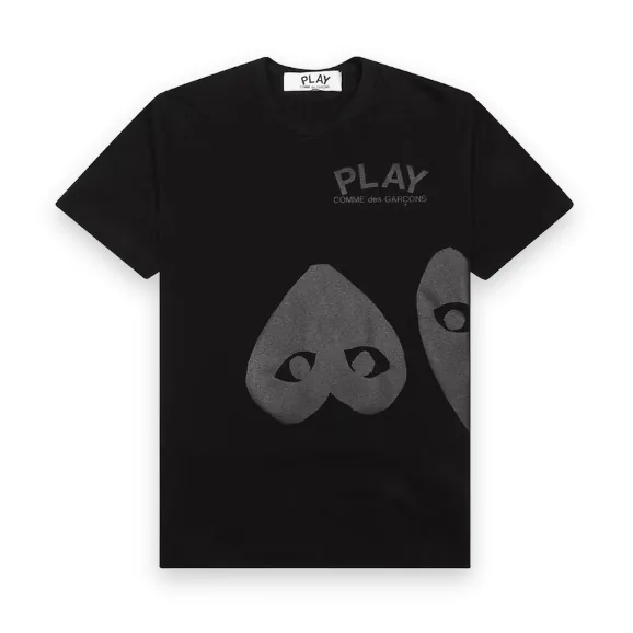Comme des Garcons PLAY Three Black Hearts Black T-shirt 1
