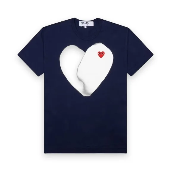 Comme des Garcons PLAY White Heart Navy T-shirt 1