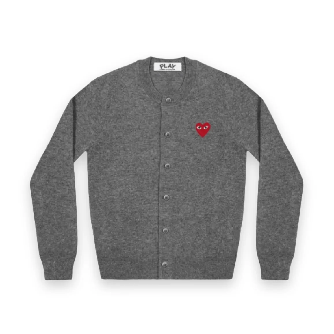 Comme des Garcons PLAY Women's Red Heart Cardigan Grey 1