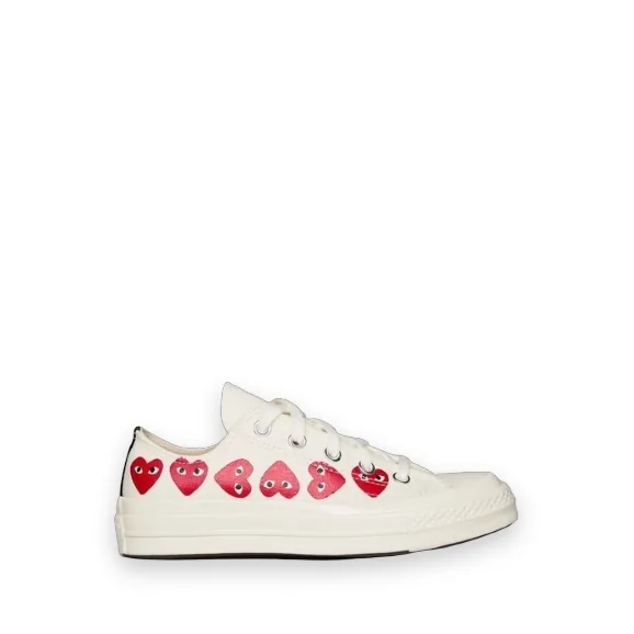 Comme Des Garcons Play x Converse Multi Heart Low White 1